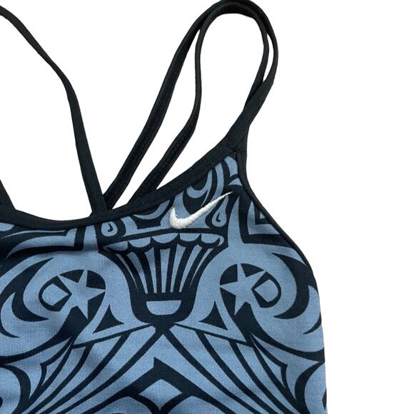 Nike Women’s One Piece Swimsuit Blue Black Abstract Size 26 - Picture 3 of 4